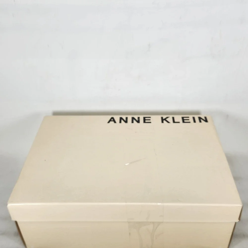 Anne Klein Ezra Loafers Women Size 8.5 Black Smooth Gold Bit Lug Sole